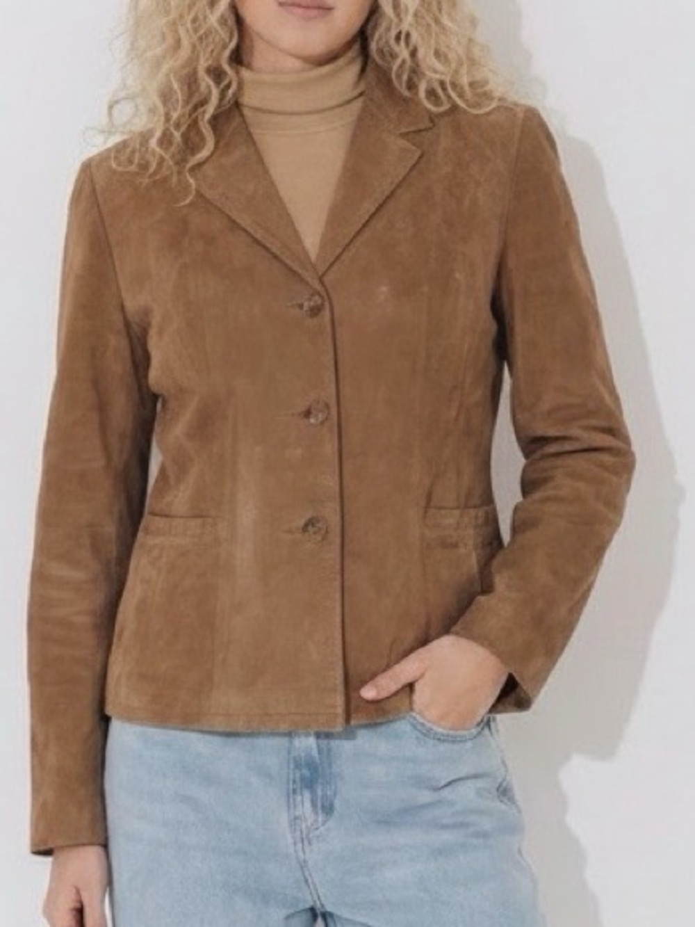 Vintage Remy Sueded Leather Jacket Tan women’s L
